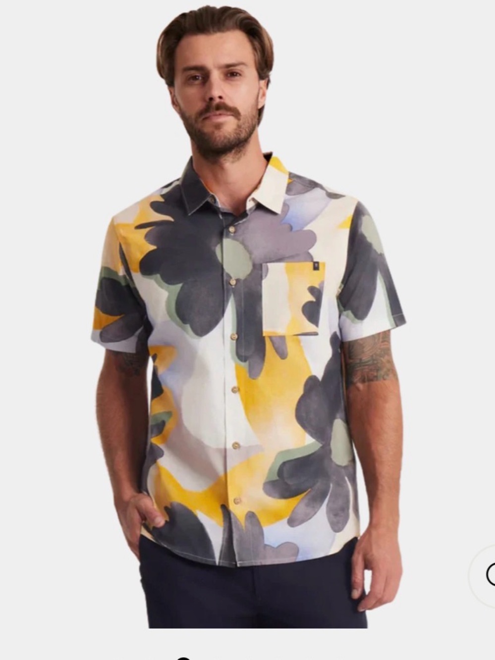 Roark Journey Short Sleeve Woven Cotton Shirt , XXL